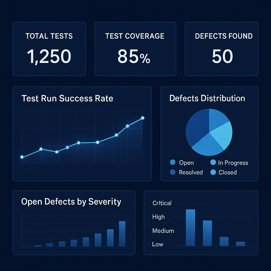 执行看板：覆盖率/缺陷分布